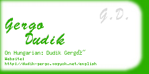 gergo dudik business card